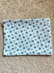 28″ Floral Green & White Cotton Print Quilting Fabric Dots Leaves Doll Clothes