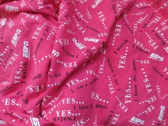 Pink Stretch Knit Fabric Yes I Watch ESPN I Am A Woman 2 Yards