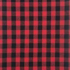 Red and Black Fabric 130GSM Lumberjack Buffalo Cotton Blend 57“ Wide X 1 Yard P