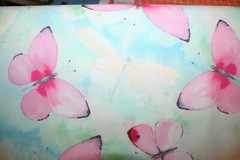 LARGE PINK BUTTERFLIES AND WHITE DRAGONFLIES FROM DARICE – COTTON FABRIC