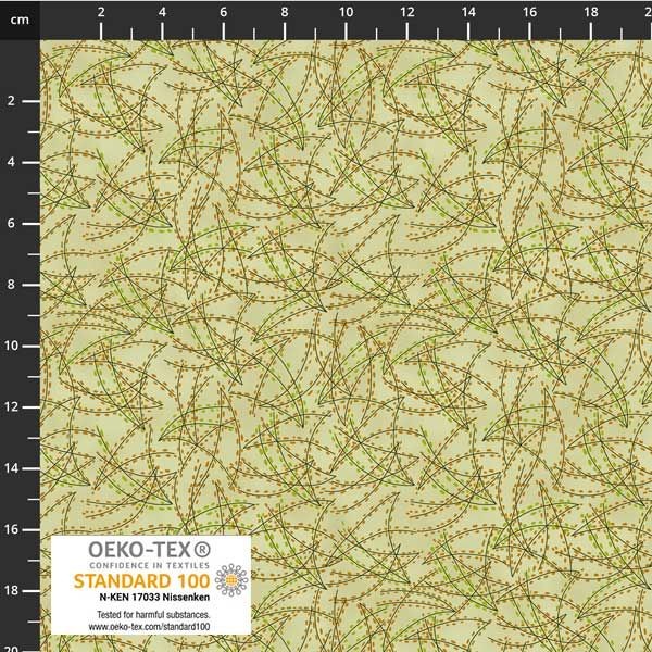 Stof European Quilting Fillippa’s Line Lines Oblong Dots Khaki Fabric By Yd