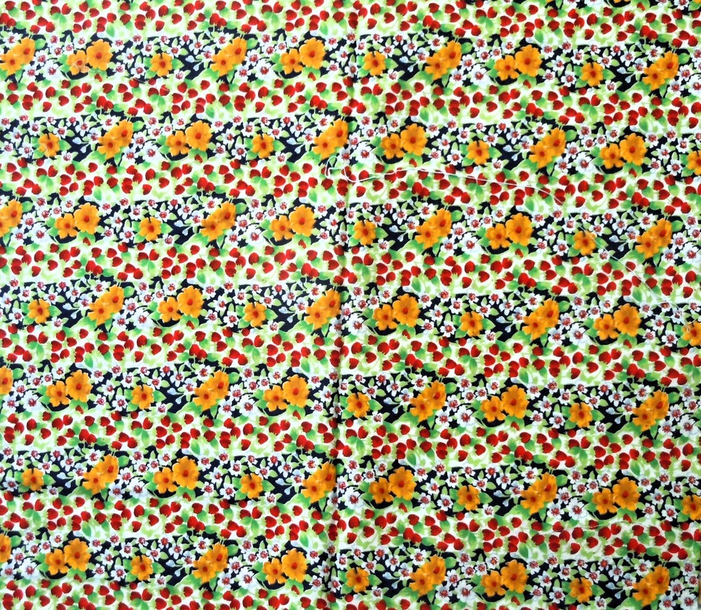 Cotton Quilting Fabric Floral 2.1 Yard Piece X WOF