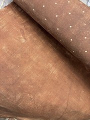 Persimmon Dyed Polka Dot Homespun Fabric by the Half Yard