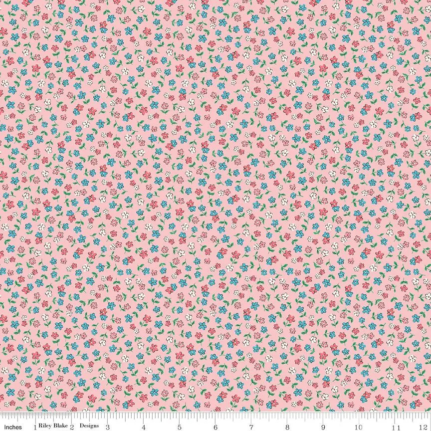 Playtime 1930s Fabric, Reproduction Feedsack Fabric, Quilting Fabric, Riley Bla