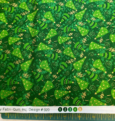 FABRI-QUILT – SEASON’S GREETINGS #020-TREES ON GREEN – 1 3/8 YARDS