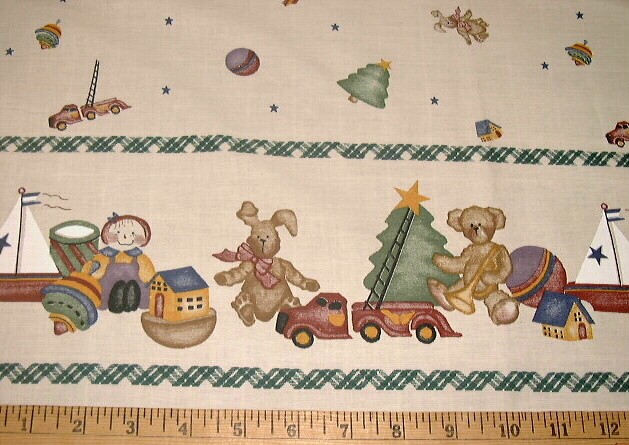 DAISY KINGDOM Fabric – CHRISTMAS TOYS BORDER – (18″) – READ DESCRIPTION!!