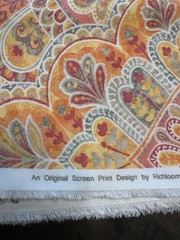 RICHLOOM FLORAL SCREEN PRINT FABRIC REMNANT SEWING PROJECT 1.5 YD X 54″