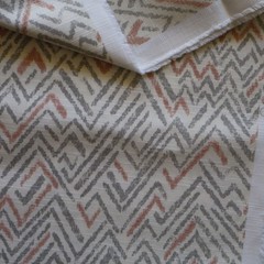 Vtg Waverly Home Decor Fabric, Contemporary Gray Geometric Zig Zag 1.8 yds