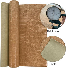 12″ X 53″ Glossy Embossed Crocodile Texture Faux Leather Roll Synthetic Leather