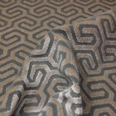 CARNEGIE MOROCCO STONE GRAY GEOMETRIC VELVET PILLOW FABRIC 2.1 YARDS 51″W
