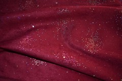 BURGUNDY W / SCATTERED SILVER STUDS 100% BRUSHED POLYESTER FABRIC 2.1 YARDS