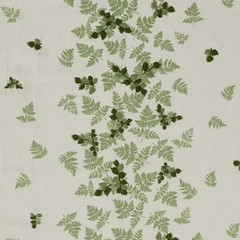SANDERSON CURTAIN FABRIC DESIGN Alice’s Fern 3.7 METRE SILVER/GREEN EMBROIDERED