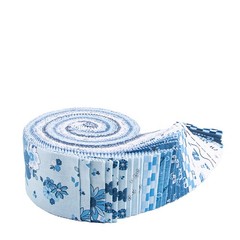 Blue Blooms and Threads 2.5″ Strip Roll by Riley Blake