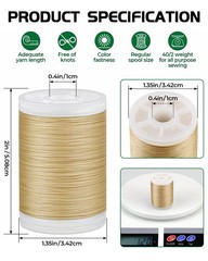 330 Yards FIVEIZERO Extra Strong Upholstery Thread,Cream Bonded Nylon Thread …
