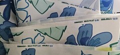 6yds BOLD Blue & Green Hawaiian Hibiscus Floral Fabric 60″ Wide NEW