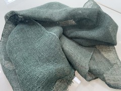 Antique Japanese BORO Indigo Kaya Mosquito Net Fabric Faded Asagi Blue Long