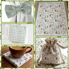 8 Pcs Sage Green Floral Cotton Fabric Bundles 18 X21 Inch Greenery Fat Quarters