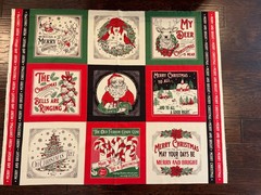 MODA Holiday Cheer 9 blocks per yard 100% cotton fabric panel 36 x 44 retro look