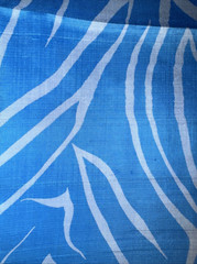 100% Silk Woven in Thailand Bright Blue Zebra Print Fabric BTY #5