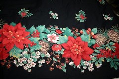60 INCH WIDE DOUBLE CHRISTMAS FLORAL BORDER BY JOAN KESSLER – 100% COTTON FABRIC