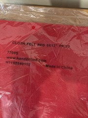 9″ x 12″ Acrylic Felt Sheets Red