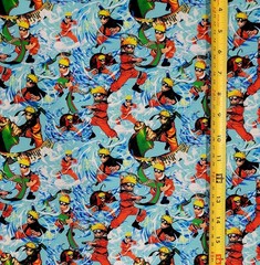 NARUTO UZUMAKI BLUE SPLASH ANIME 1 YARD FABRIC ( 36″ X 58″ ) BRAND NEW