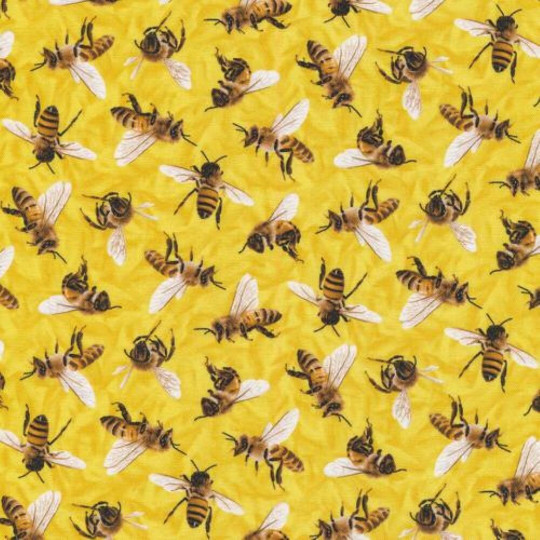 Frolicking Fields Bees Yellow – Paintbrush Studio Cotton Fabric