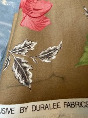 Fabric Lot 3 Yd 54 W Vintage Duralee “Toile Tropique” Chinoiserie Tropical 60s