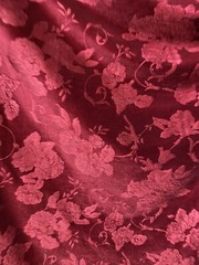 Luxury Embossed Merlot Velvet Flower Design 4-way Stretch 58/60” Sold By The yd.