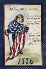 American Flag Cotton Fabric Patriotic Americana Ephemera Sew Quilt Blocks 6