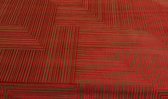 DONGHIA JACKSON CACHE RED VELVET GROS POINT UPHOLSTERY FABRIC 32″ LONG 48″W