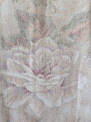Portfolio Textiles fabric floral muted antique rose flowers Teflon 2+ yards