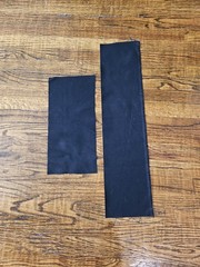 Black Fabric Remnants, largest measures 6 by 15 inches