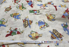 Woodsy Wonder Birds Frog Tan Cotton Fabric Wecker Frisch MMFab BTHalfY #53