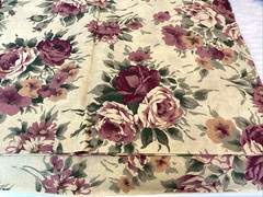Vtg Cranston Printworks Fabric Roses Floral Cottagecore Romantic Mauve 60″x143″