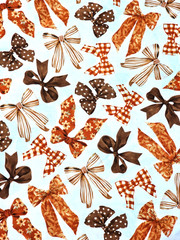 NEW BOWS tied Fall Autumn Premium 100% Cotton Fabric By The Yard VERY POPULAR
