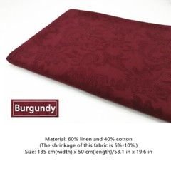 Jacquard Floral Fabric 40% Cotton and 60% Linen Cloth Ethnic Retro 135*50cm