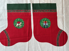 Vtg Cranston JUMBO Christmas Stocking Cut & Sew Fabric Panel TOY STORE Toyland
