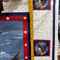 Americana Eagles USA Quilt Top Panel Wamsutta OTC Cotton Fabric Piece 35″ x 44”