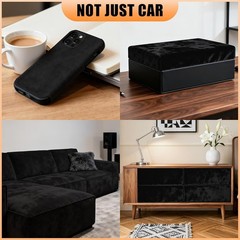 Microfiber Black Suede Fabric Wrap for Car Interior 17in x 70in Self Adhesive