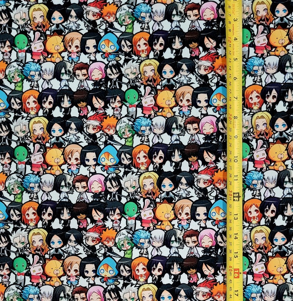 BLEACH CHIBI COLLAGE ANIME 1 YARD FABRIC ( 36″ X 58″ ) BRAND NEW
