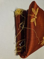 Firefly Red Jaquard/brocade Blend 60% Rayon 40% Polyester. 1.94 Yards