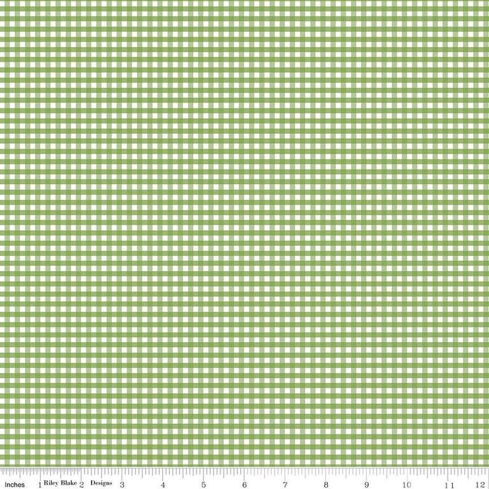 1/4 Yard 9”x42” Riley Blake Small Gingham 1/8″ Check Green Cotton Quilt Fabric