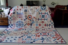 Mackinac Island Quilt: Derby House Fabric Panel, Queen Size Quilt for Sale