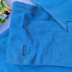 Vintage Fabric Scrap LOT Lime Green Wool Blue Mid Century Mod Aunt Leo D5