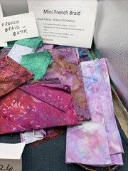 Batik Fabric Scraps And Strips For Mini French Braid Quilting. Multiple Colors