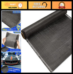 6.5ft x 12″ Carbon Fiber Fabric Roll – 2×2 Twill Weave 3k/220g for Cars, Boats,