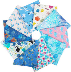 -25 Options- 100% Cotton Quilting Fabric Bundles 10Pcs Fat Quarters 18”X21”-Medi