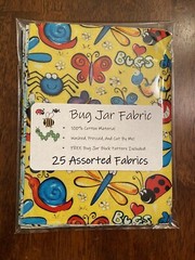 Bug Jar Quilt Fabric, 25 Assorted 4 1/2”x6” Rectangles, FREE Bug Jar Pattern #1