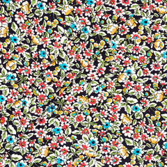 Red Blue Green Floral Cotton Fabric: Colorful Vintage Inspired Material 58 “W